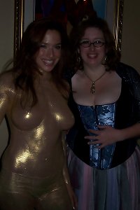 Voluptuous girls enjoying intimate moment of pleasure